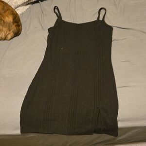 Speechless Black Ribbed Dress